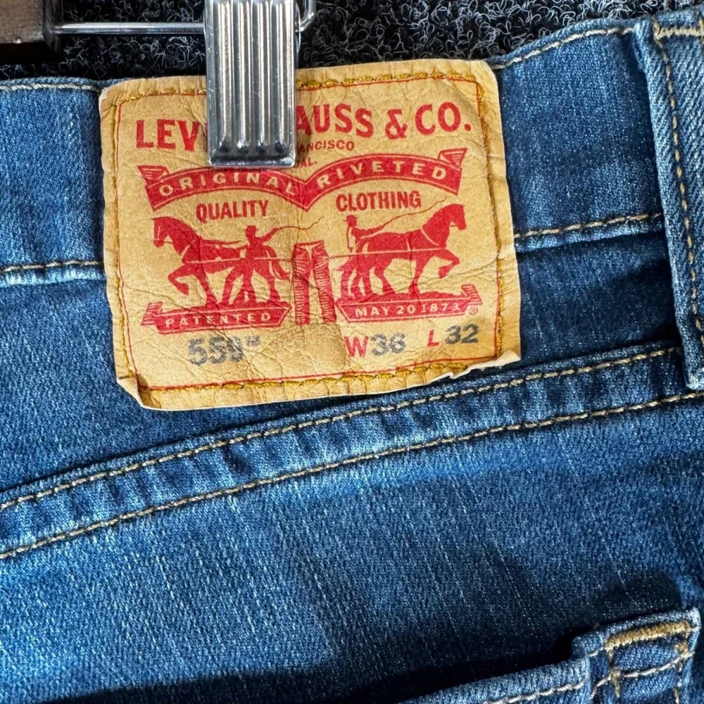 Levis 559 Relaxed Straight Jeans Mens 36x32 Blue Medium‎ Wash Denim Pants